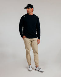 Black Cursive Golf Crew Neck