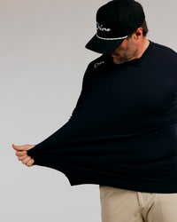 Black Cursive Golf Crew Neck