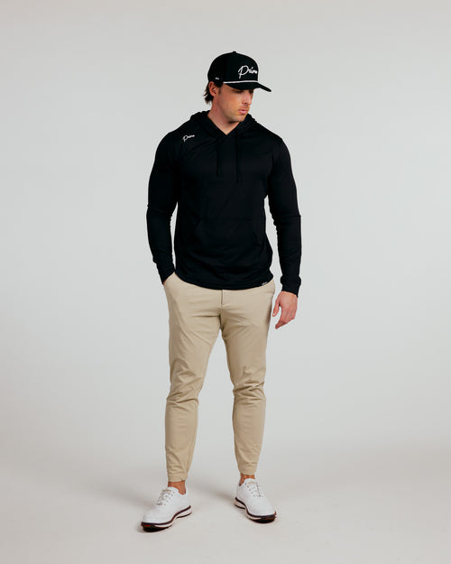 Black Cursive Golf Hoodie