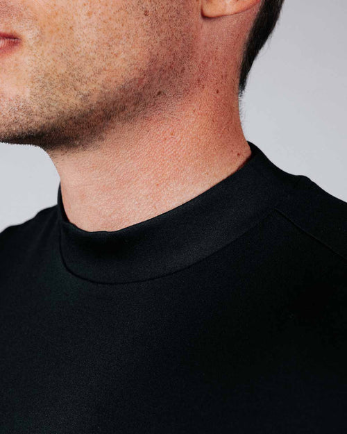Black Mock Neck Tee