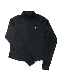 Women's Black Crop Quarterzip