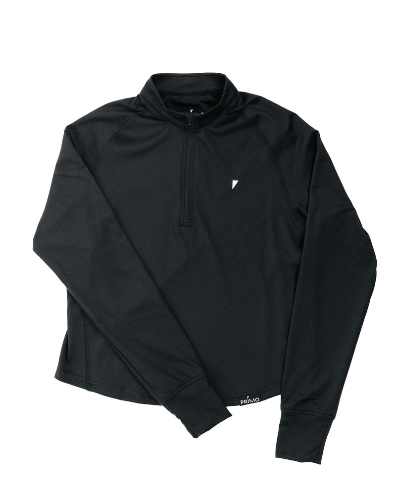 Women's Black Crop Quarterzip