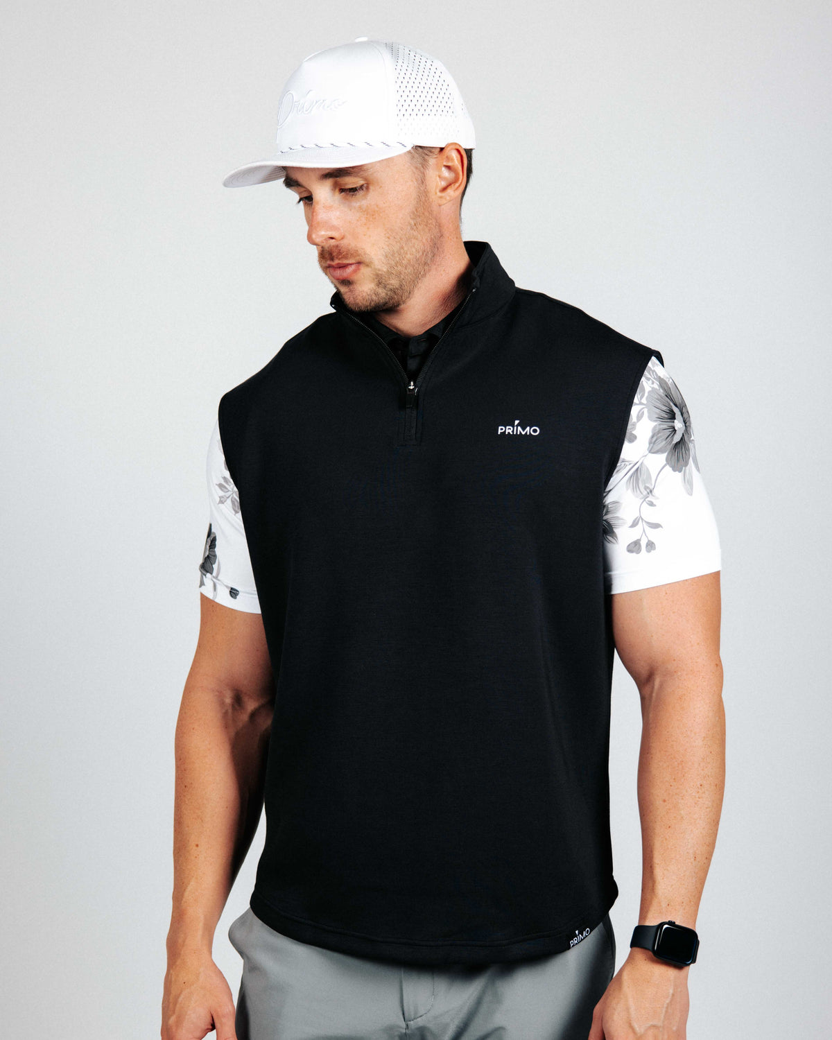 Black Quarter Zip Vest