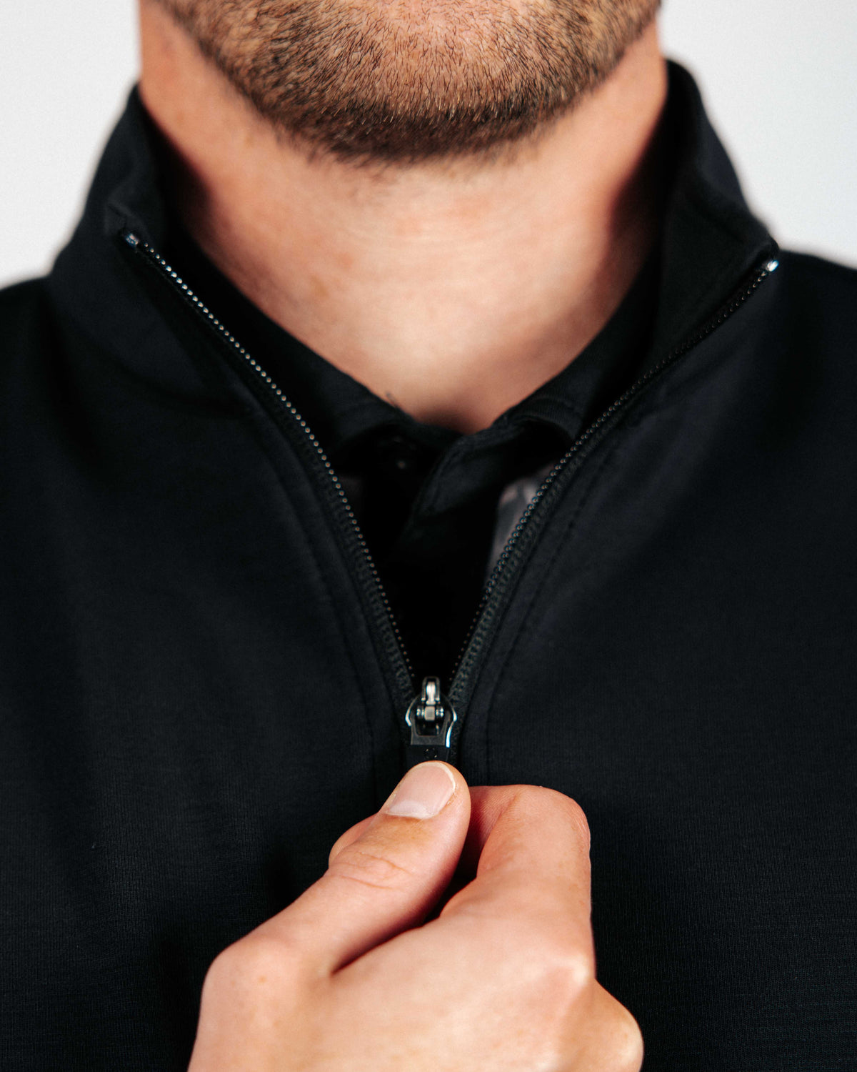 Black Quarter Zip Vest