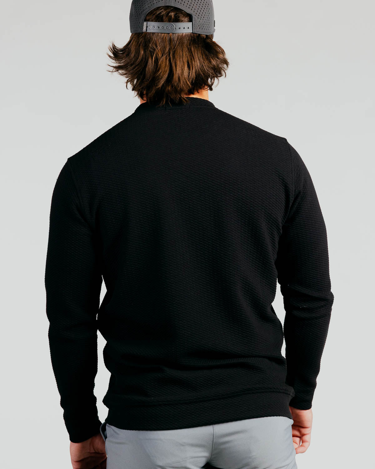 Black Waffle Crew Neck