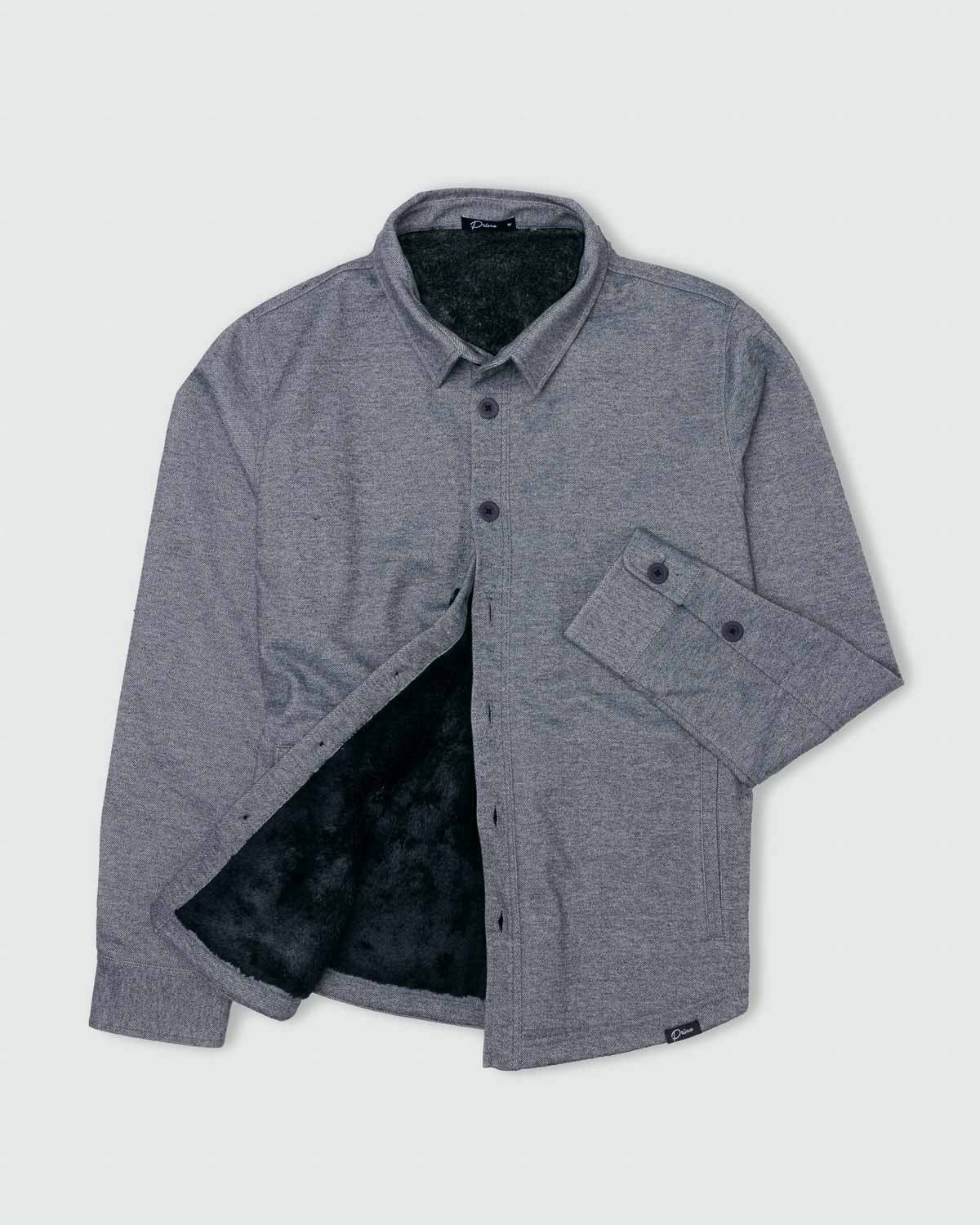 Dark Gray Lined Button Up Shirt