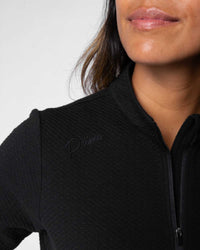 Women's Black Waffle Quarter Zip