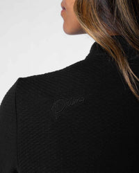 Women's Black Waffle Quarter Zip