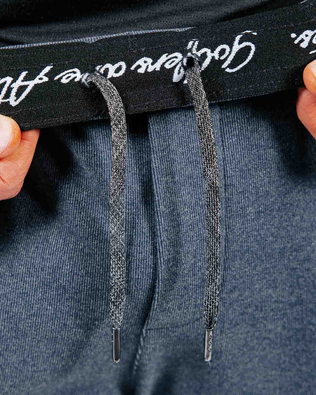 Blue Gray Brushed Rib Knit Jogger