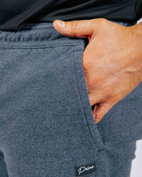 Blue Gray Brushed Rib Knit Jogger