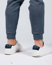 Blue Gray Brushed Rib Knit Jogger