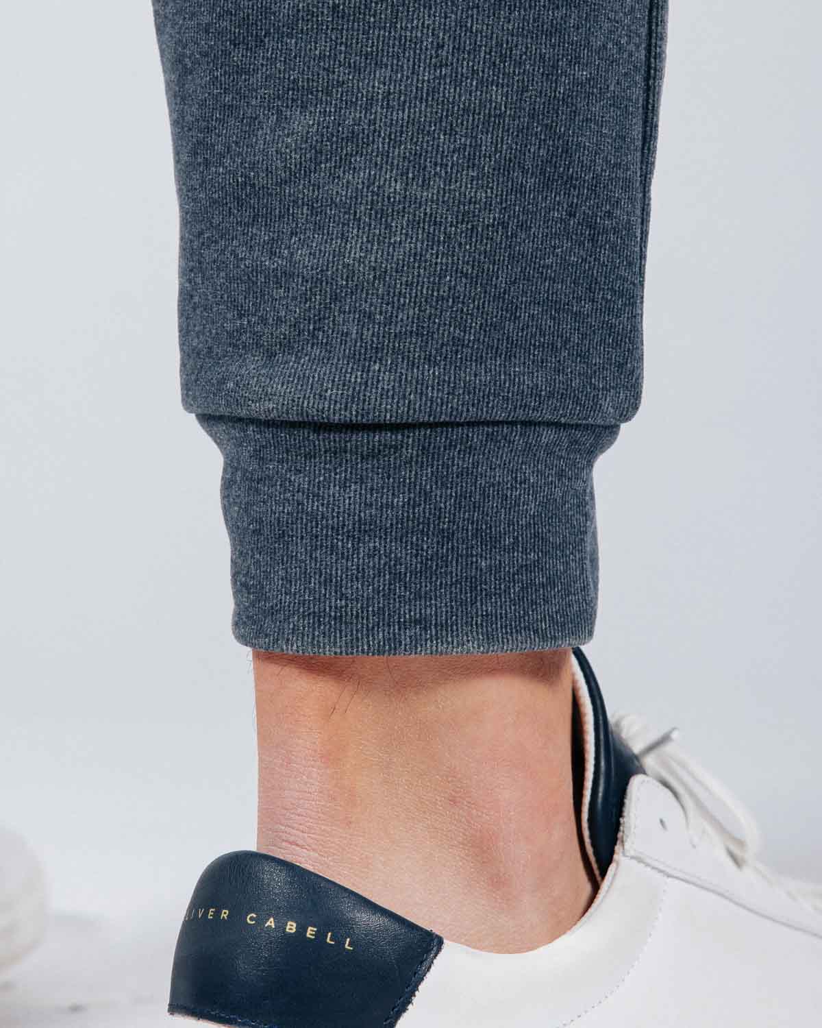 Blue Gray Brushed Rib Knit Jogger