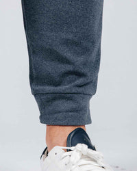 Blue Gray Brushed Rib Knit Jogger
