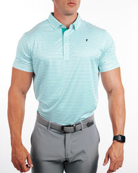 Teal Stripe Classic Polo