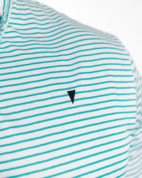 Teal Stripe Classic Polo
