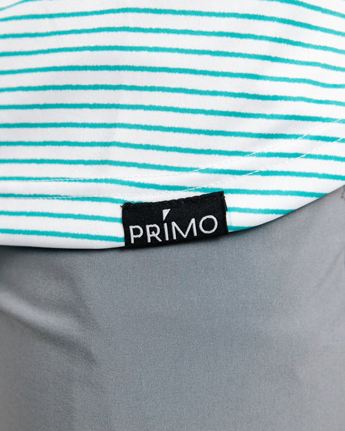 Teal Stripe Classic Polo