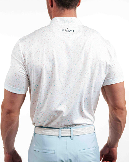 Blade Collar Polo - Cotton Candy backside on model