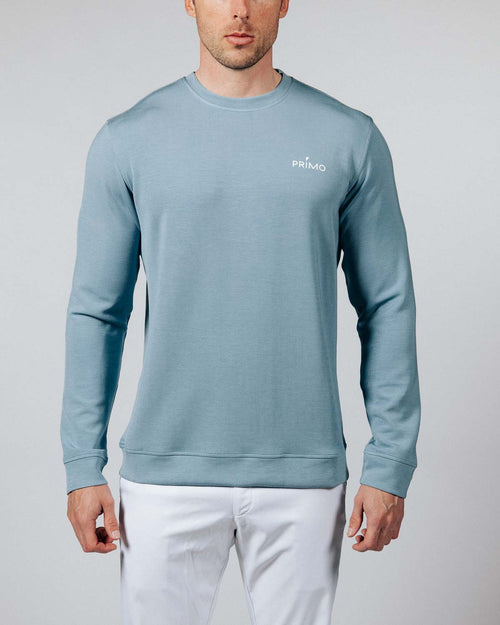 Men's Stone Blue Golf Crew Neck