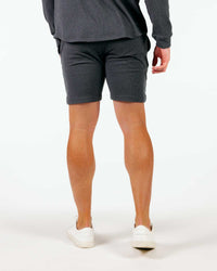 Dark Gray Brushed Rib Knit Shorts