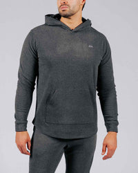Dark Gray Brushed Rib Knit Hoodie