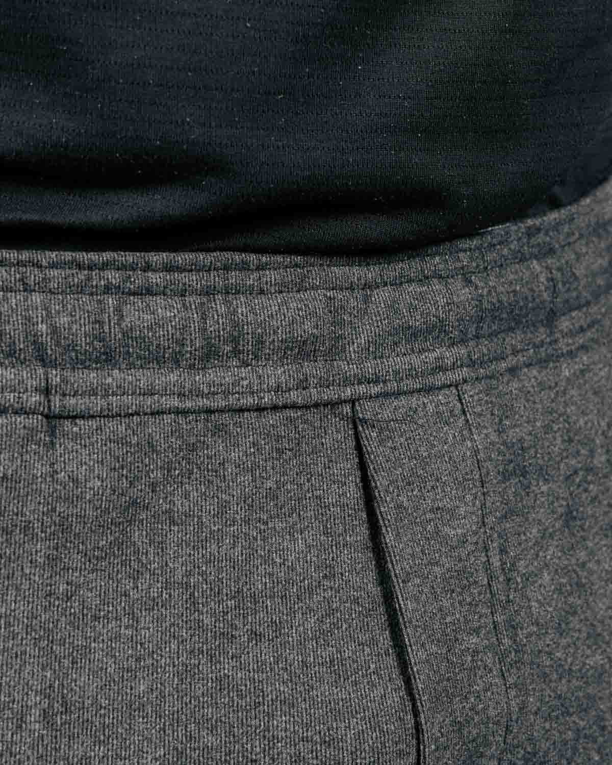 Dark Gray Brushed Rib Knit Shorts