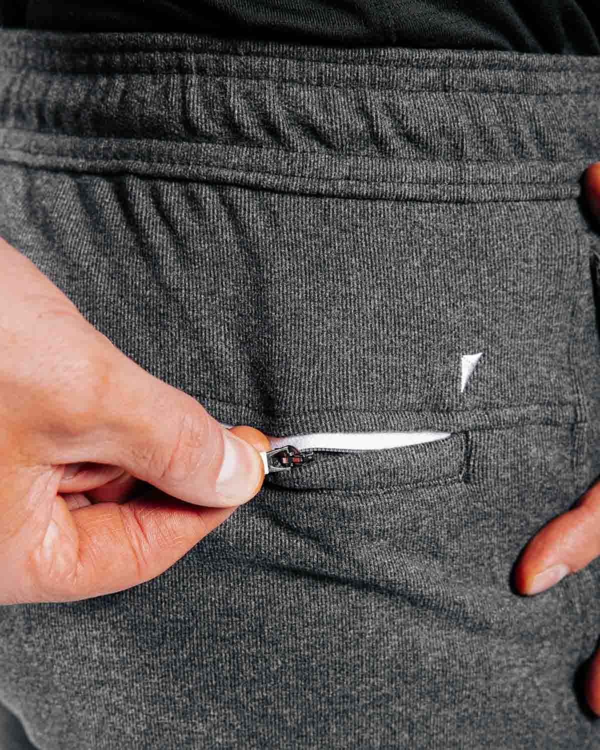 Dark Gray Brushed Rib Knit Shorts