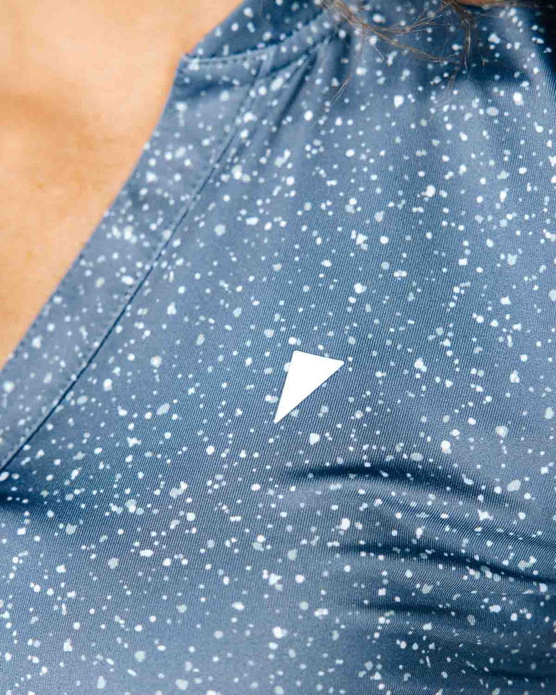 Women's Dusty Blue Speckled Polo