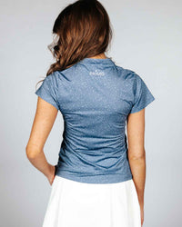 Women's Dusty Blue Speckled Polo