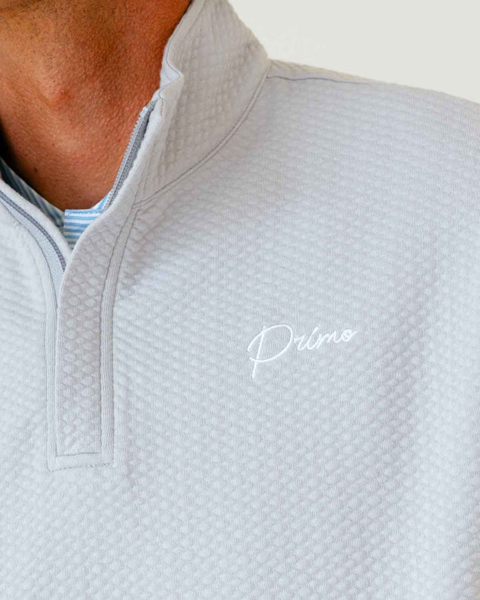 Grant Horvat Essentials Light Gray Classic Waffle Quarter Zip