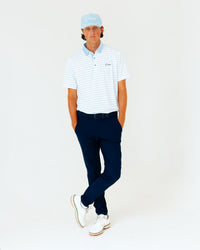 Grant Horvat Essentials Light Blue Stripes Classic Polo