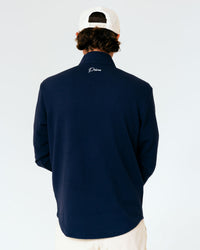 Grant Horvat Essentials Navy Waffle Quarter Zip