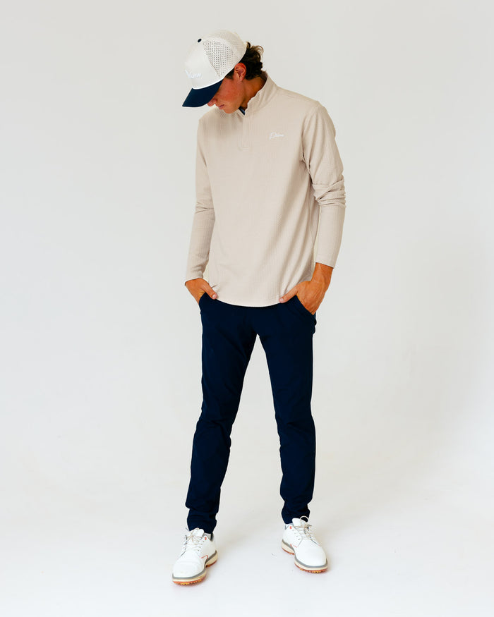 Grant Horvat Essentials Sand Waffle Quarter Zip