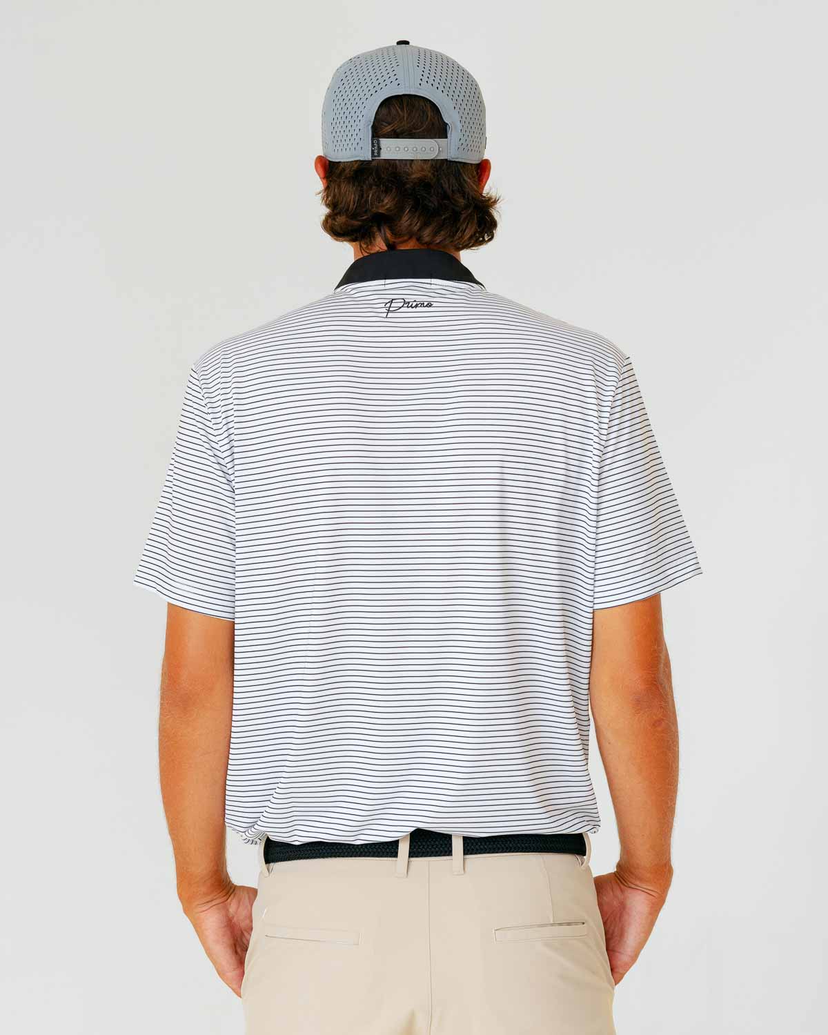 Grant Horvat Essentials White & Black Stripes Blade Polo
