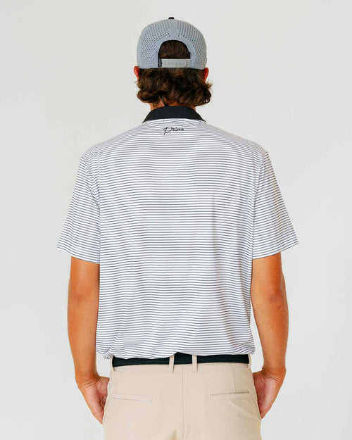 Grant Horvat Essentials White & Black Stripes Blade Polo
