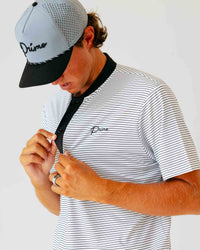 Grant Horvat Essentials White & Black Stripes Blade Polo
