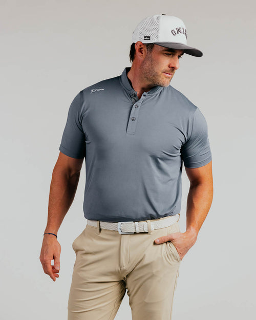 Gray Cursive Blade Polo (Si Woo Saturday Polo)