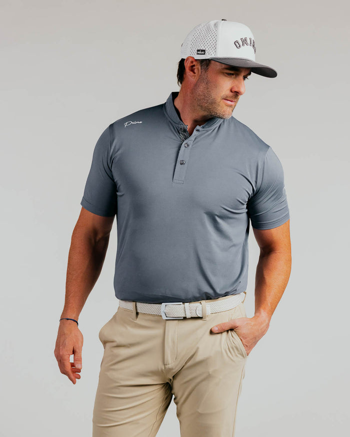 Gray Cursive Blade Polo (Si Woo Saturday Polo)