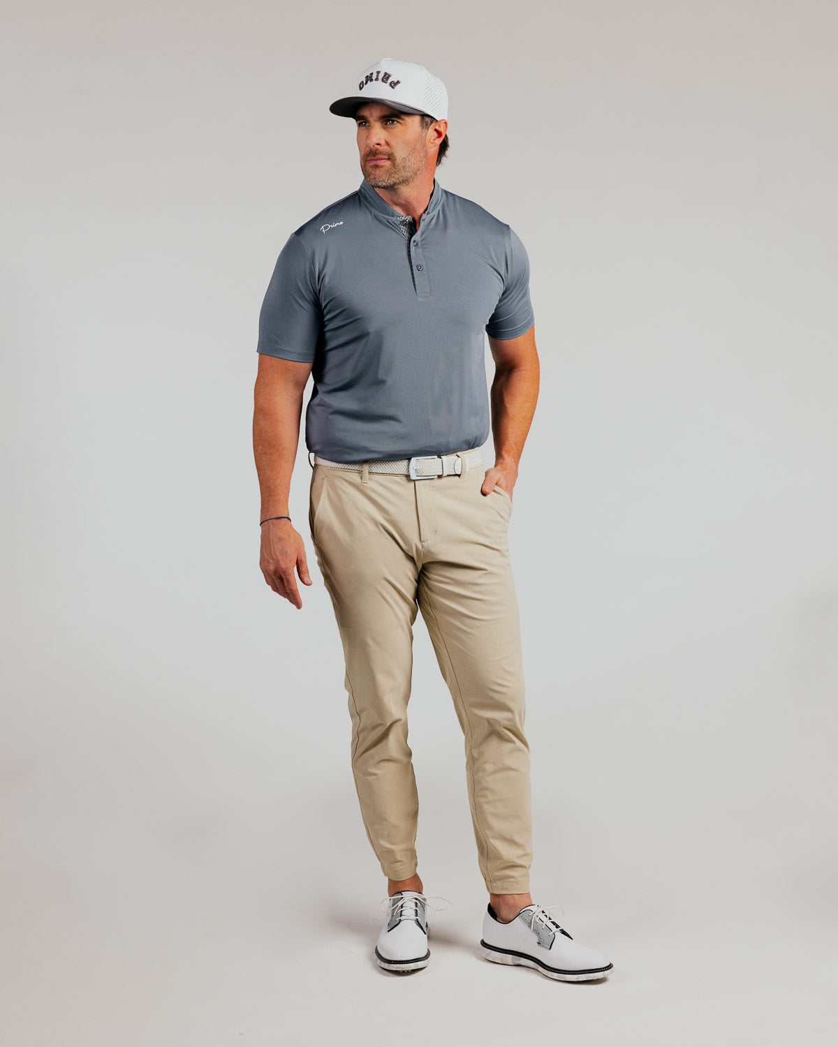 Gray Cursive Blade Polo (Si Woo Saturday Polo)