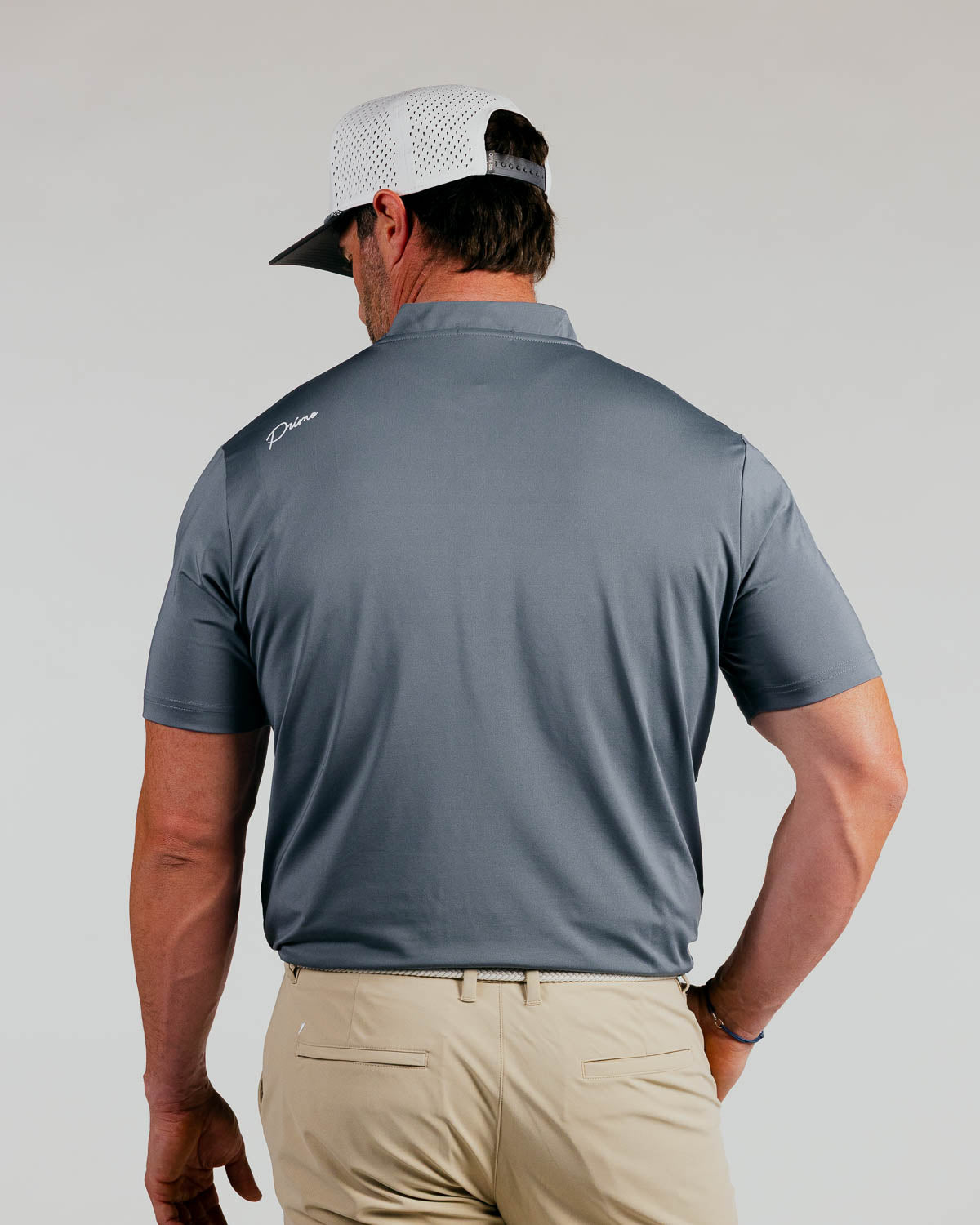 Gray Cursive Blade Polo (Si Woo Saturday Polo)