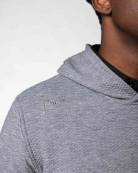 Heather Black Cursive Waffle Hoodie