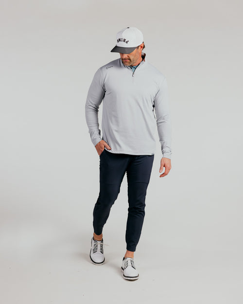 Light Gray Cursive Quarterzip