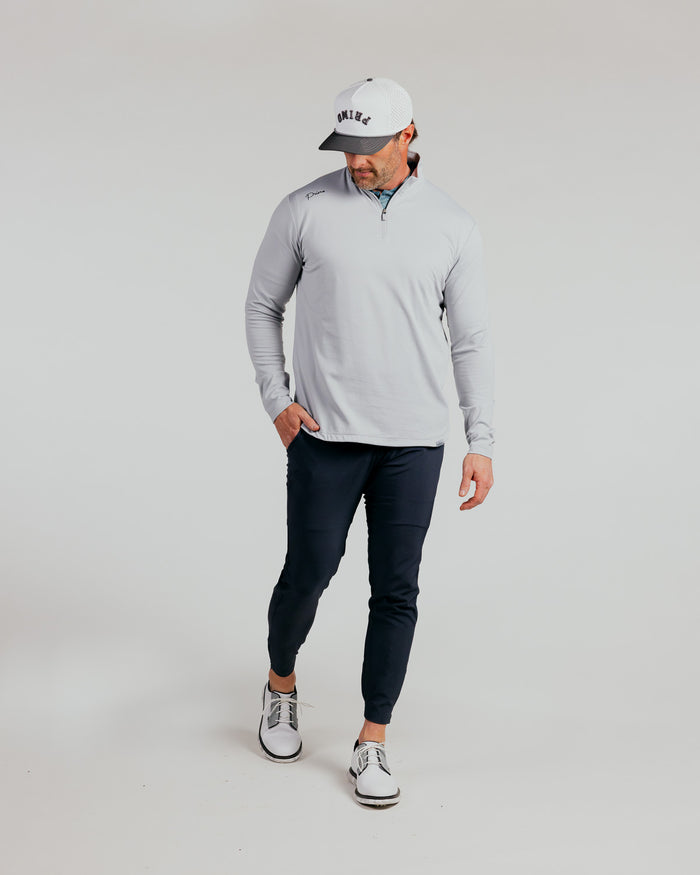 Light Gray Cursive Quarterzip