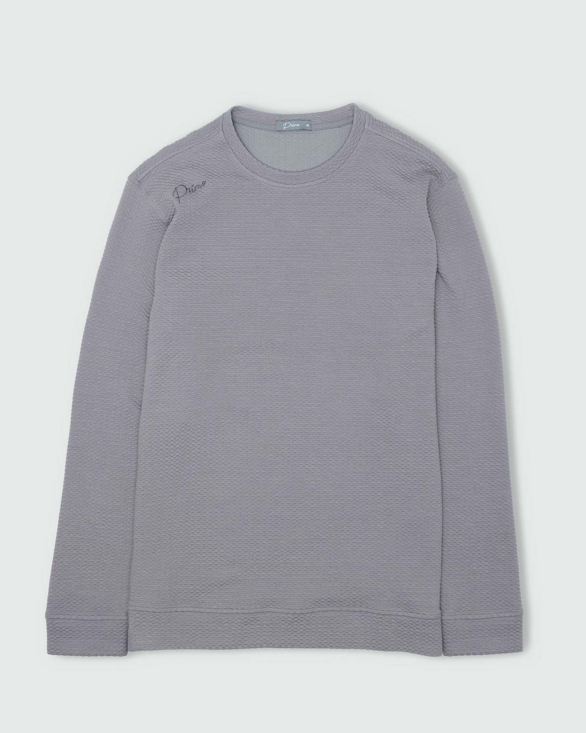 Light Gray Waffle Crew Neck