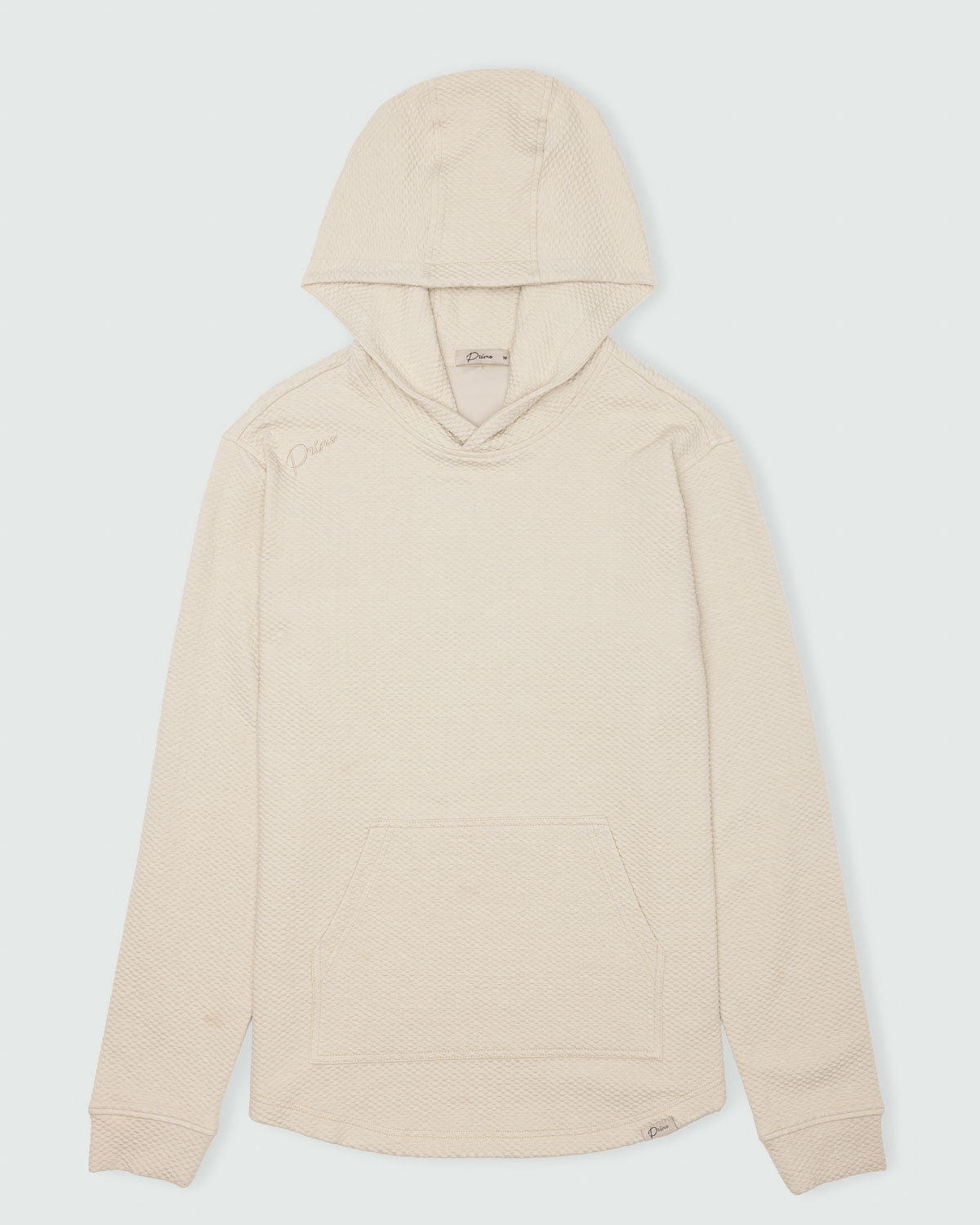 Light Khaki Cursive Waffle Hoodie