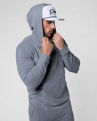 Light Gray Brushed Rib Knit Hoodie