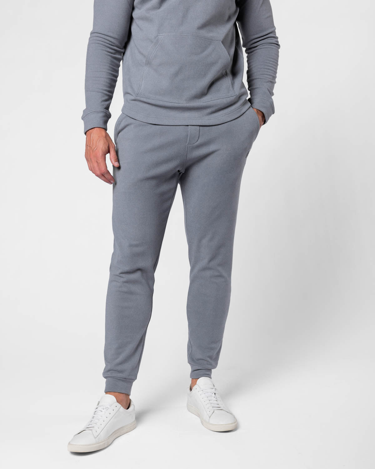 Light Gray Brushed Rib Knit Jogger