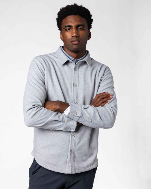 Light Gray Lined Button Up Shirt