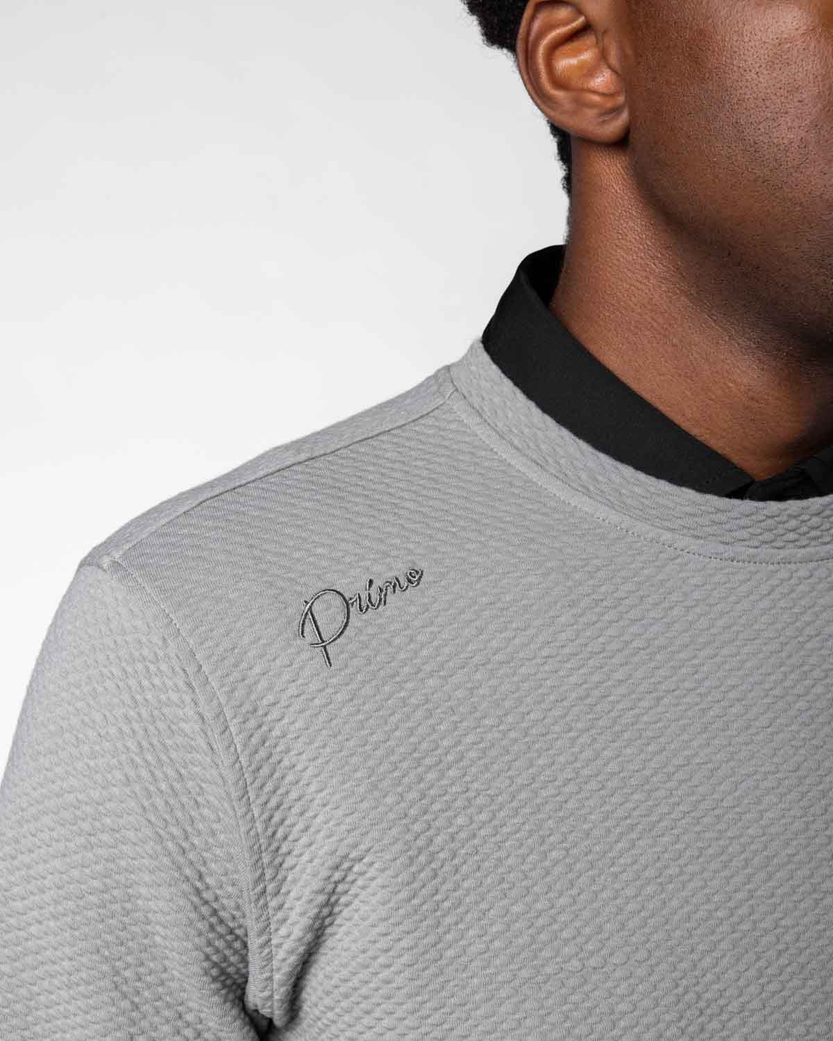 Light Gray Waffle Crew Neck