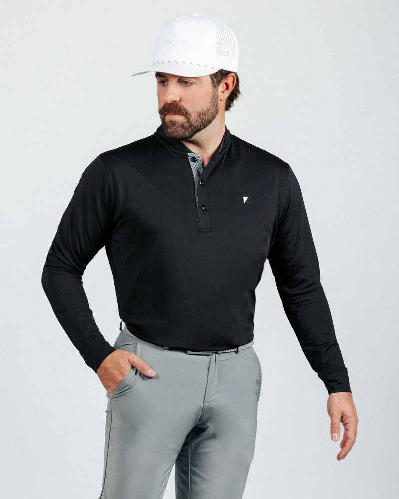 Black Long Sleeve Blade Polo