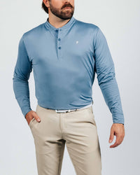 Blue Shadow Long Sleeve Blade Polo